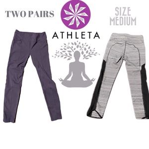 Athleta 2 PAIRS Women’s Yoga Pants | szM Athleta Leggings | Athleta yoga pants